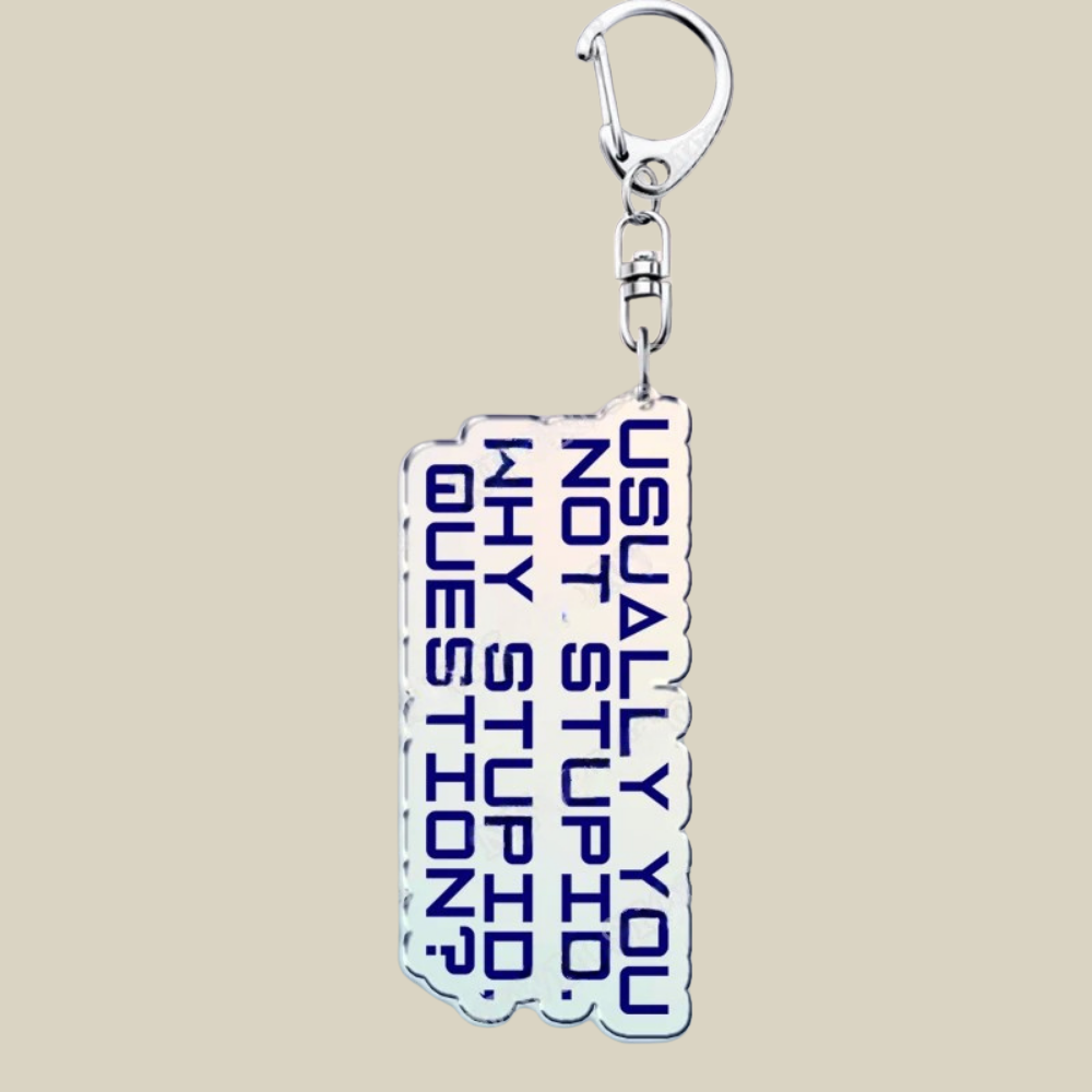 Charming Acrylic Keychain with Whimsical Cartoon Design