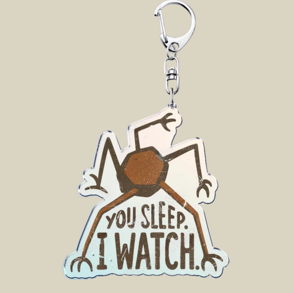 Charming Acrylic Keychain with Whimsical Cartoon Design