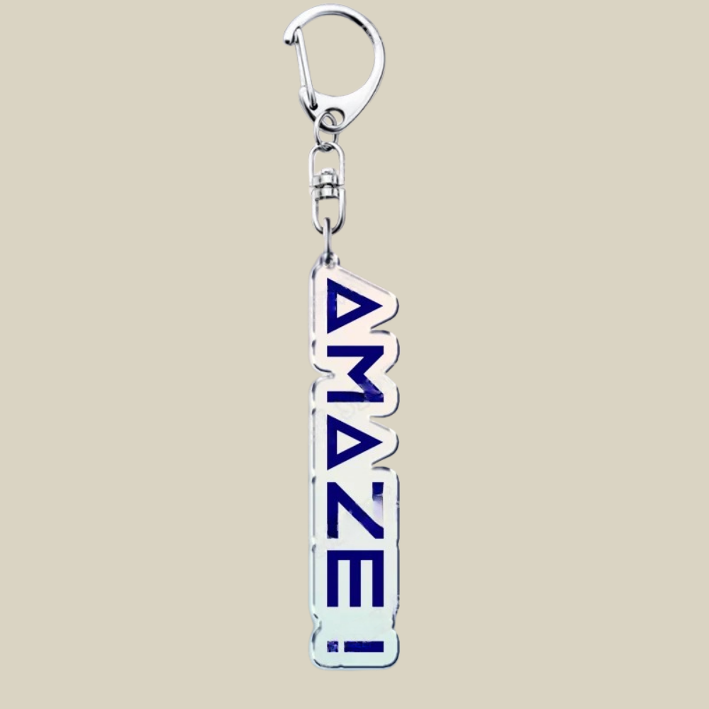 Charming Acrylic Keychain with Whimsical Cartoon Design