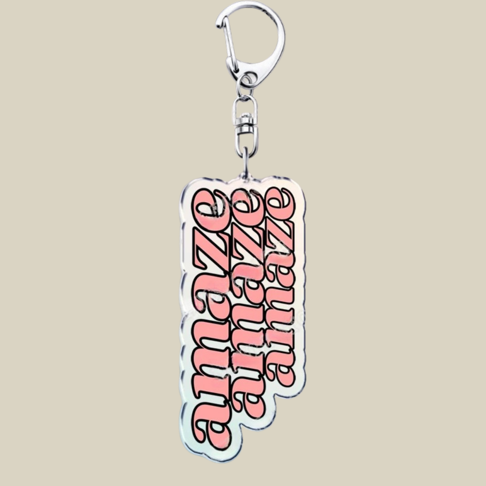 Charming Acrylic Keychain with Whimsical Cartoon Design