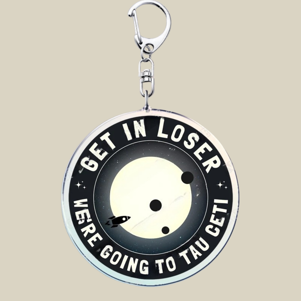 Charming Acrylic Keychain with Whimsical Cartoon Design