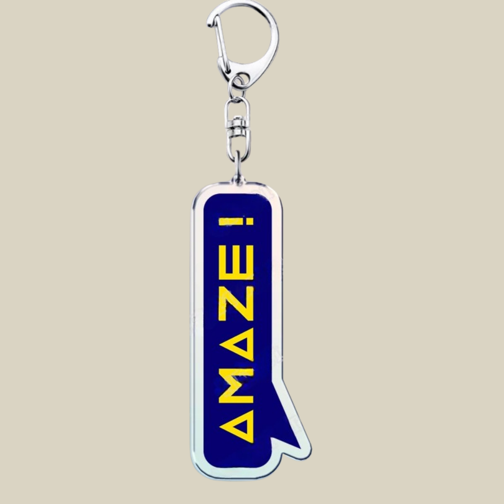 Charming Acrylic Keychain with Whimsical Cartoon Design