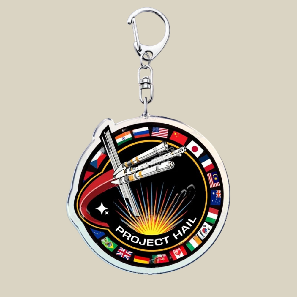 Charming Acrylic Keychain with Whimsical Cartoon Design