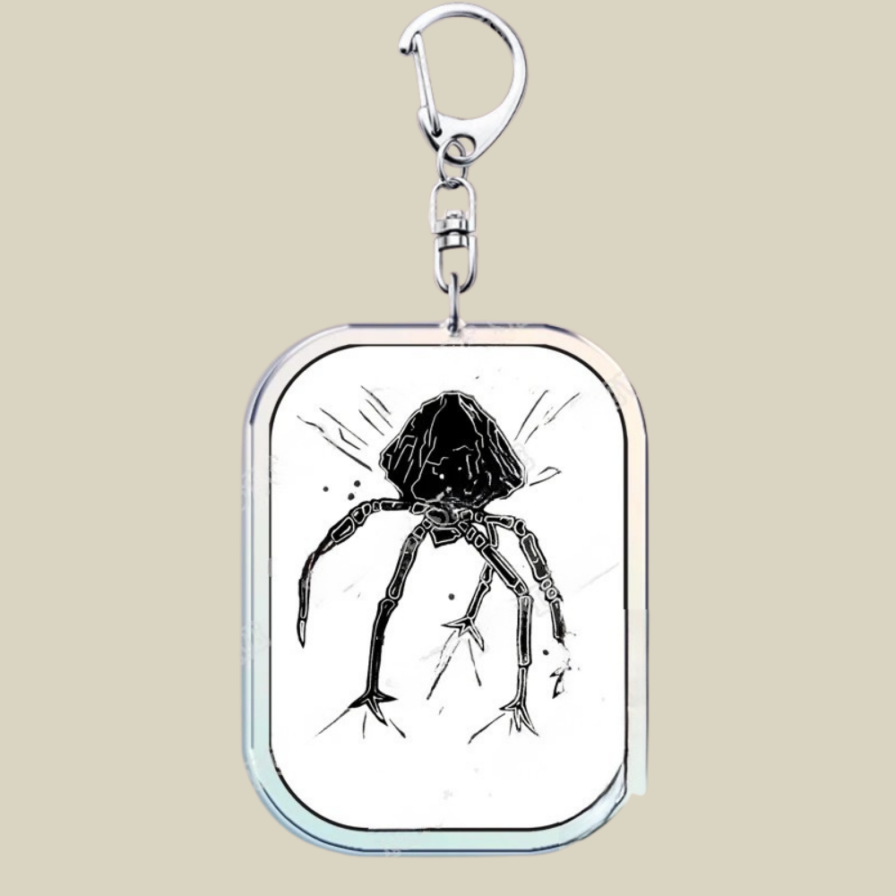 Charming Acrylic Keychain with Whimsical Cartoon Design