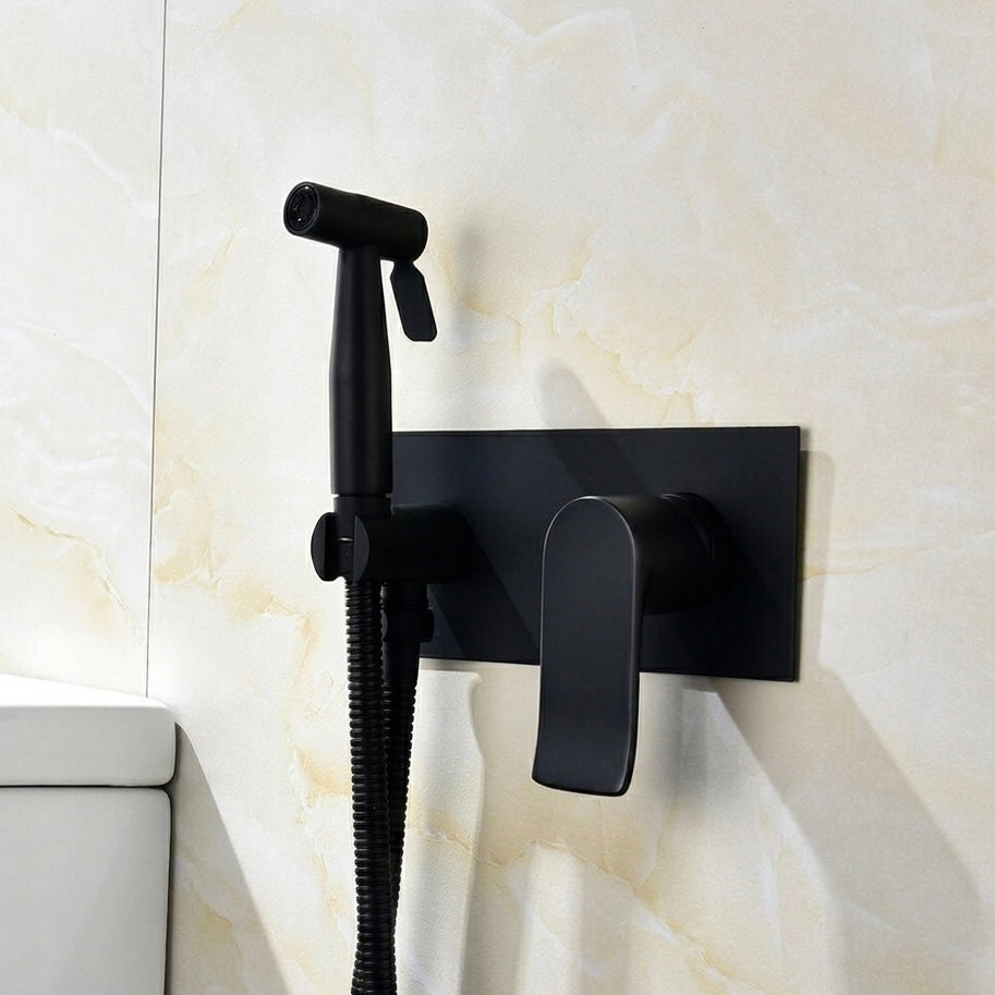 Handheld Brass Bidet Spray with Hot and Cold Mixer - Wall Mounted, Matte Black