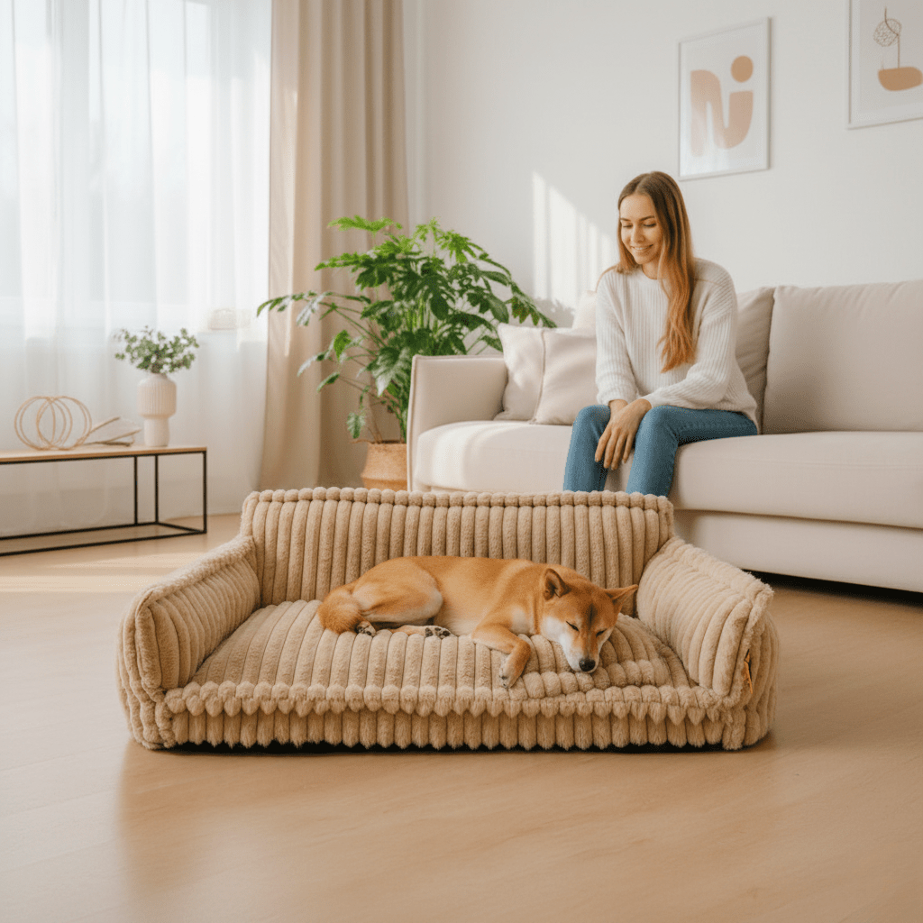 ComfyPaws Memory Foam Pet Lounge with Washable Cover