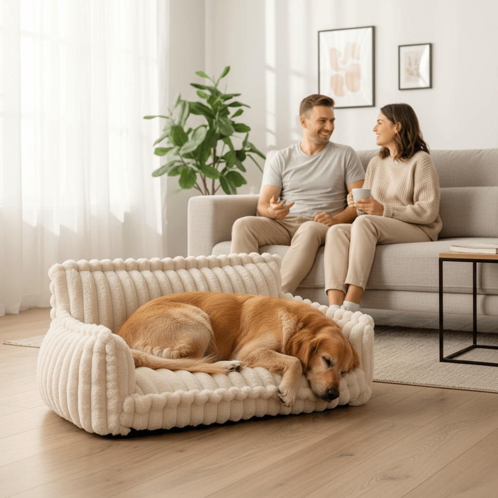 ComfyPaws Memory Foam Pet Lounge with Washable Cover