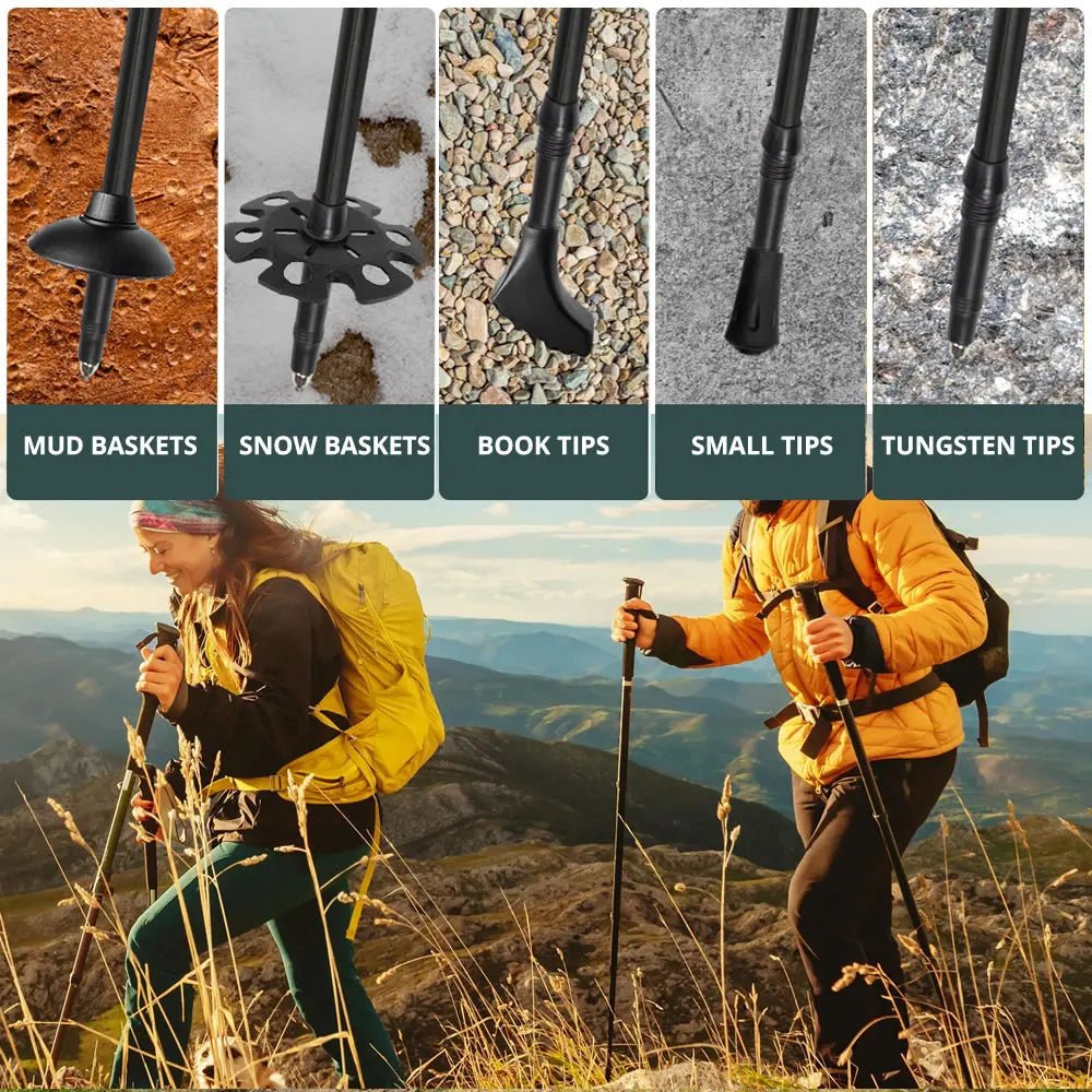 UltraLite Collapsible Trekking Poles for Stability and Comfort