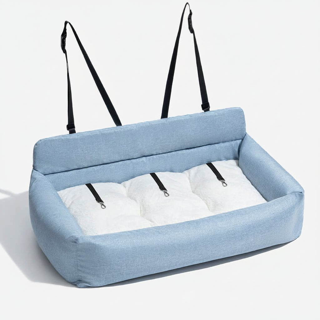 CozyPaws Extra Large Washable Dog Car Bed with Secure Fasteners