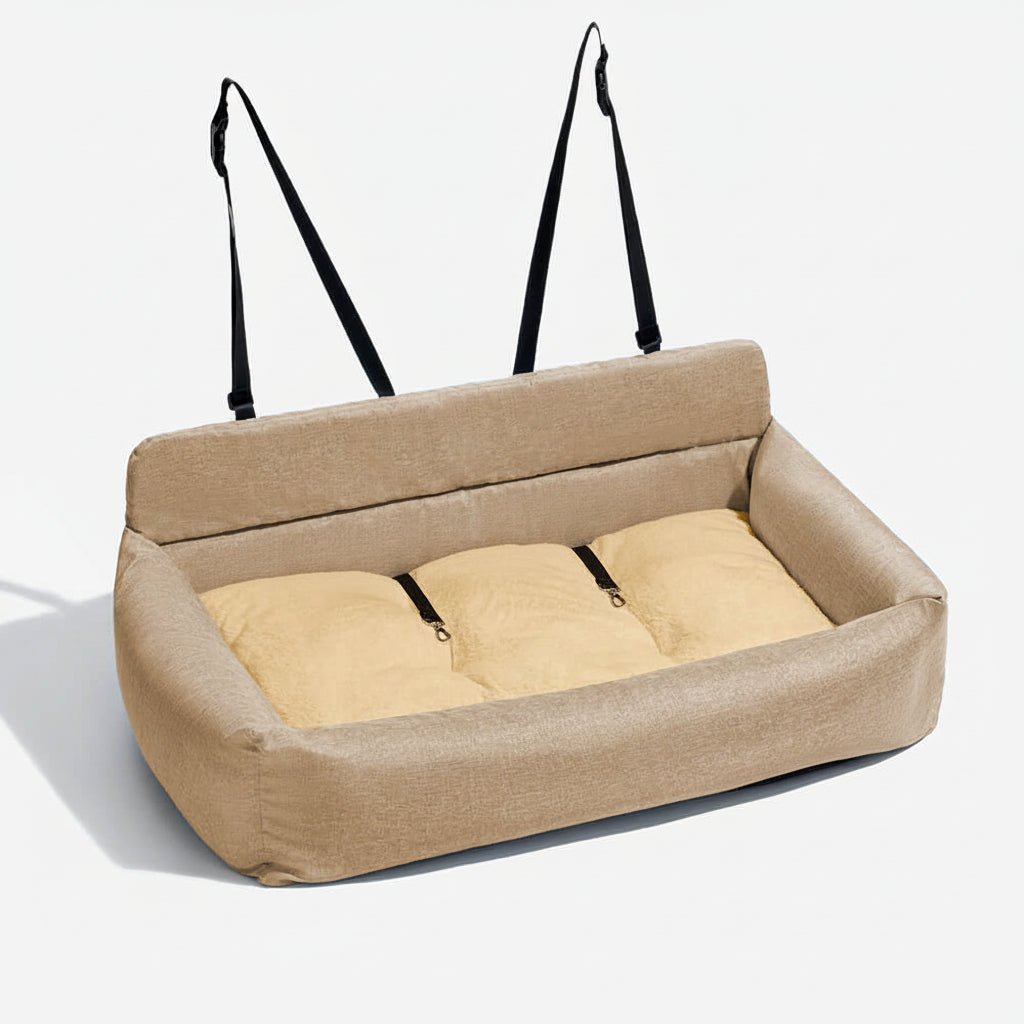 CozyPaws Extra Large Washable Dog Car Bed with Secure Fasteners