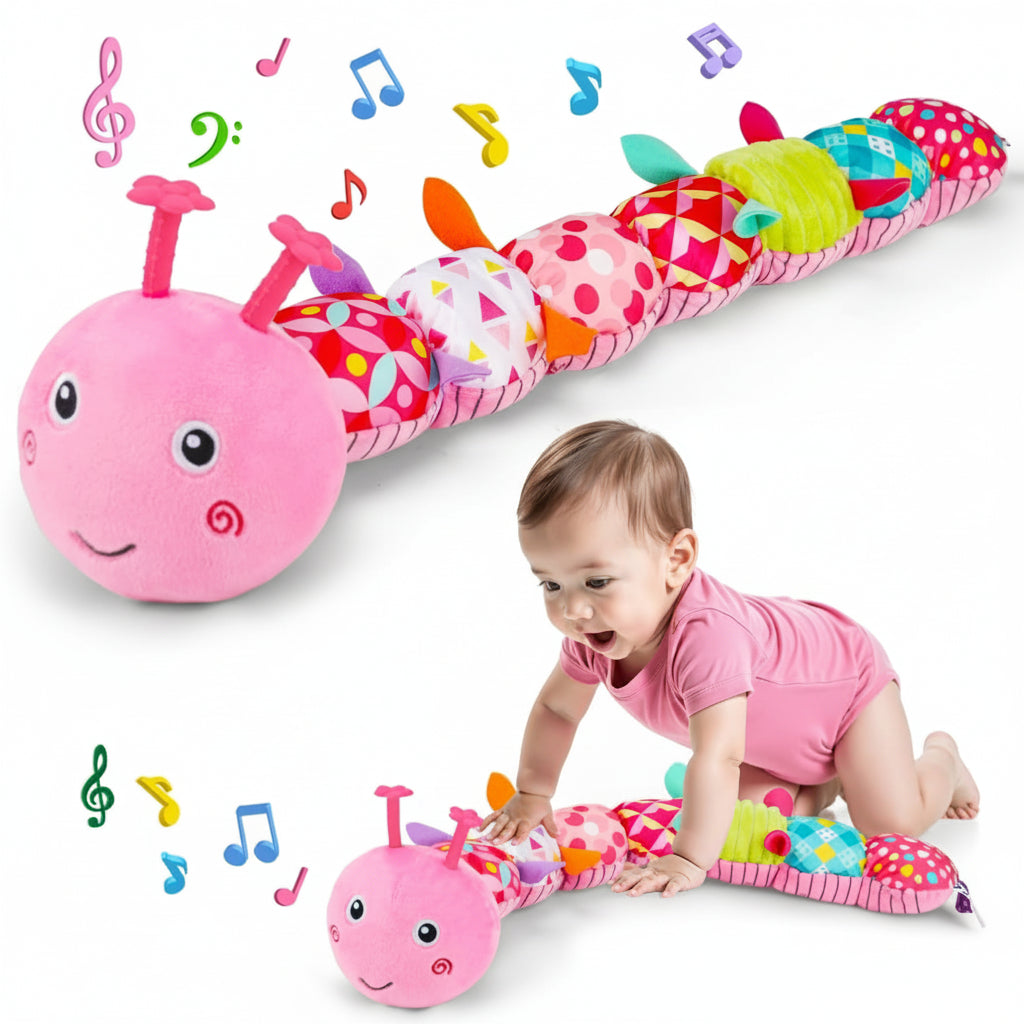 Vibrant Baby Caterpillar Plush with Music for Sensory Play