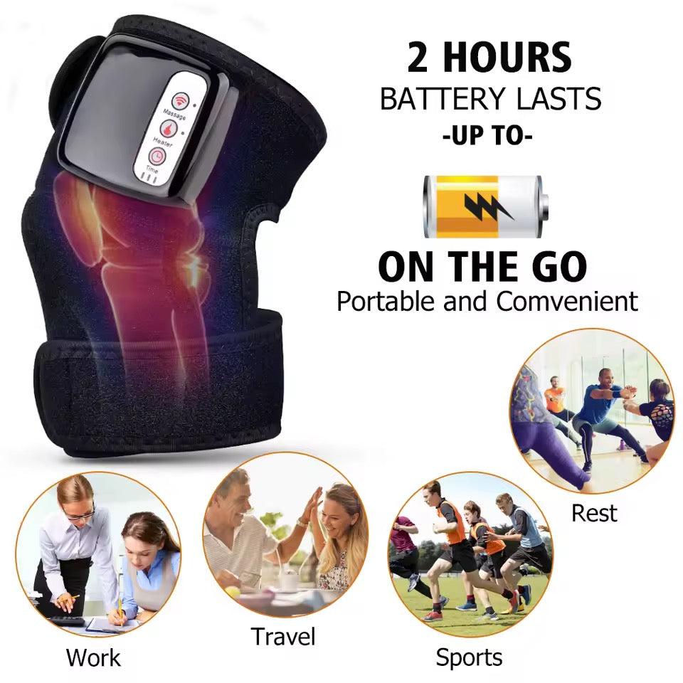 Heating and Vibration Wrap with Rechargeable Function | 45–60°C | 3 Levels | Timer | For Knee, Elbow, and Shoulder