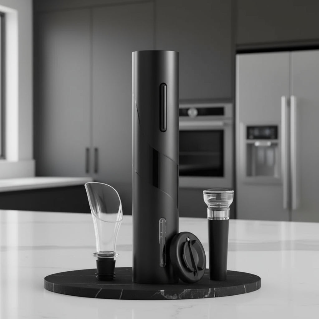 EleganceUncorked 4-in-1 Rechargeable Electric Wine Opener Set