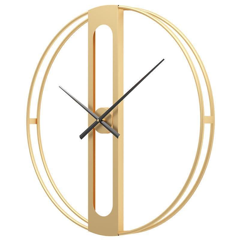 EleganceTime 50cm Modern Gold and Black Wall Clock