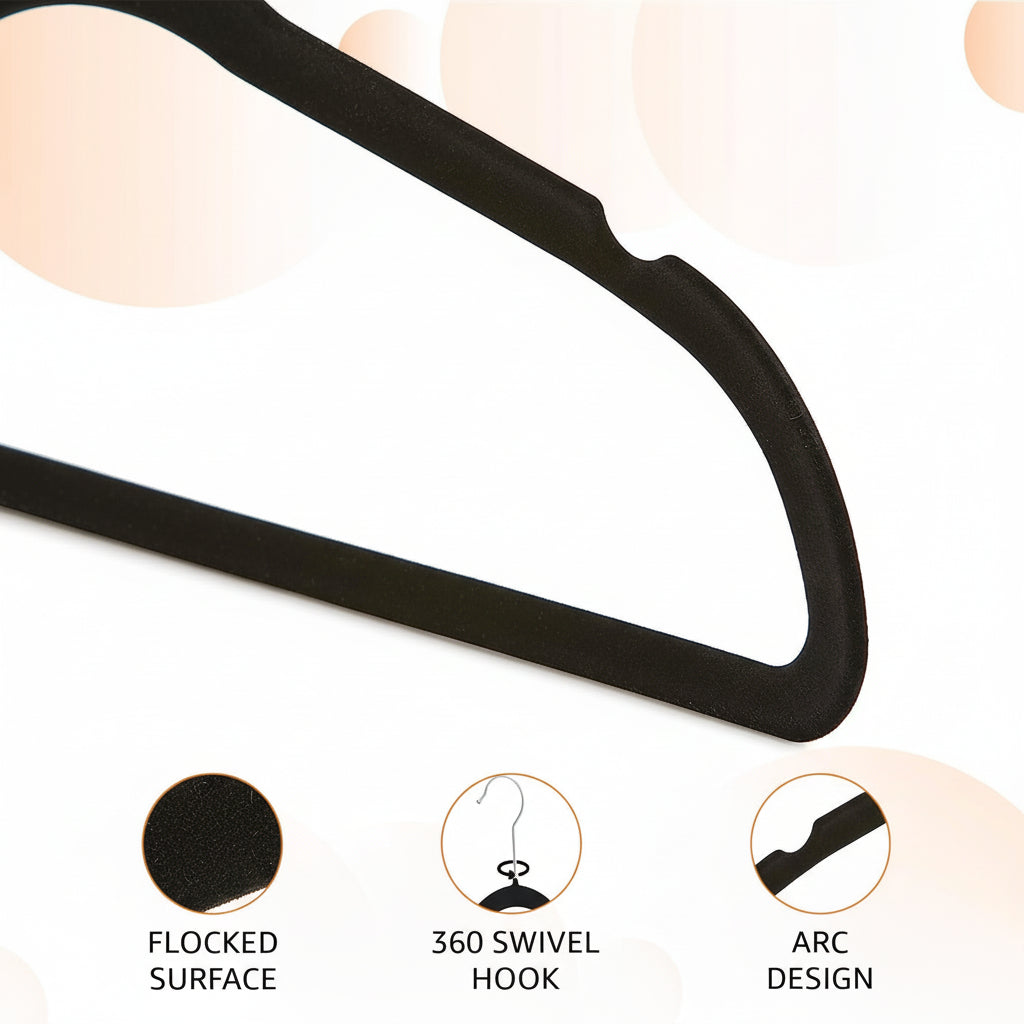 Space-Saving Velvet Hangers with Grip for Organized Closets