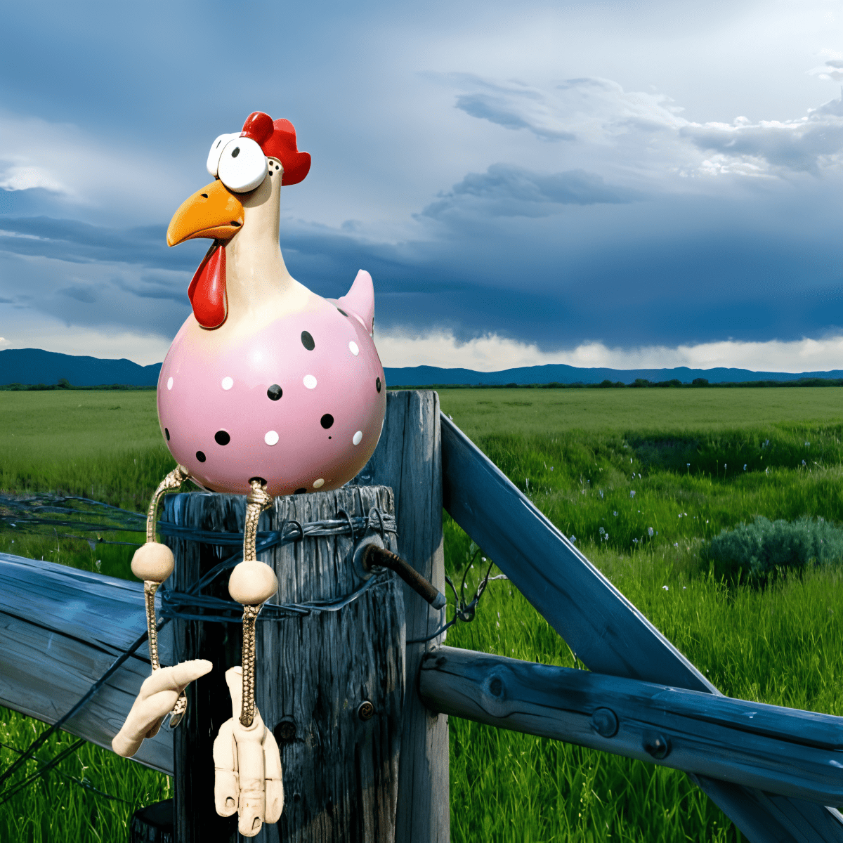 Whimsical Resin Chicken Sculpture for Outdoor Charm