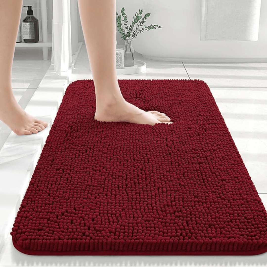 PlushGuard Non-Slip Chenille Bath Mat for Everyday Comfort