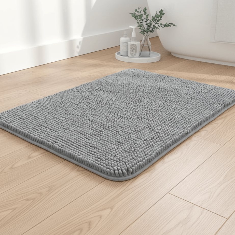 PlushGuard Non-Slip Chenille Bath Mat for Everyday Comfort