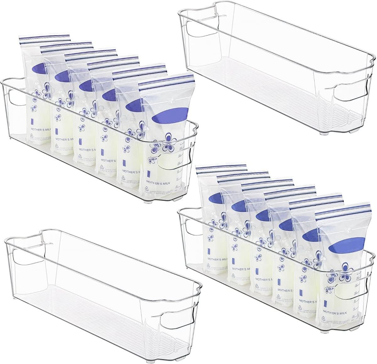 Transparent Kitchen Storage Bins - Set of 4 for Easy Organization