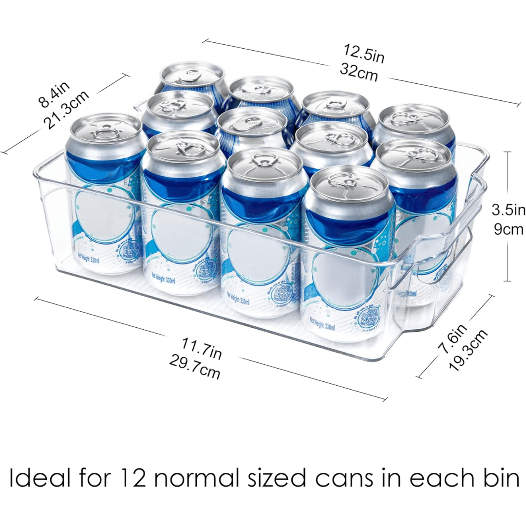 Transparent Kitchen Storage Bins - Set of 4 for Easy Organization