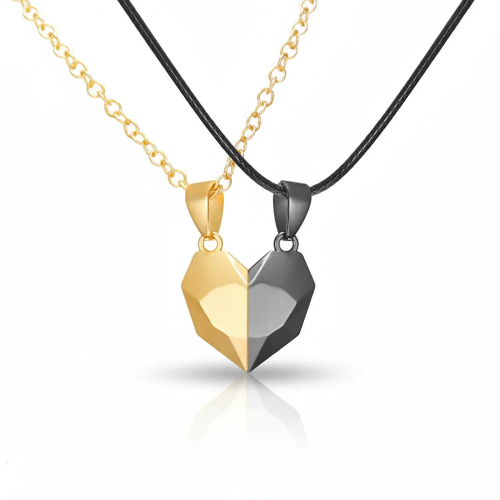 Magnetic Heart Pendant Necklace Set for Couples