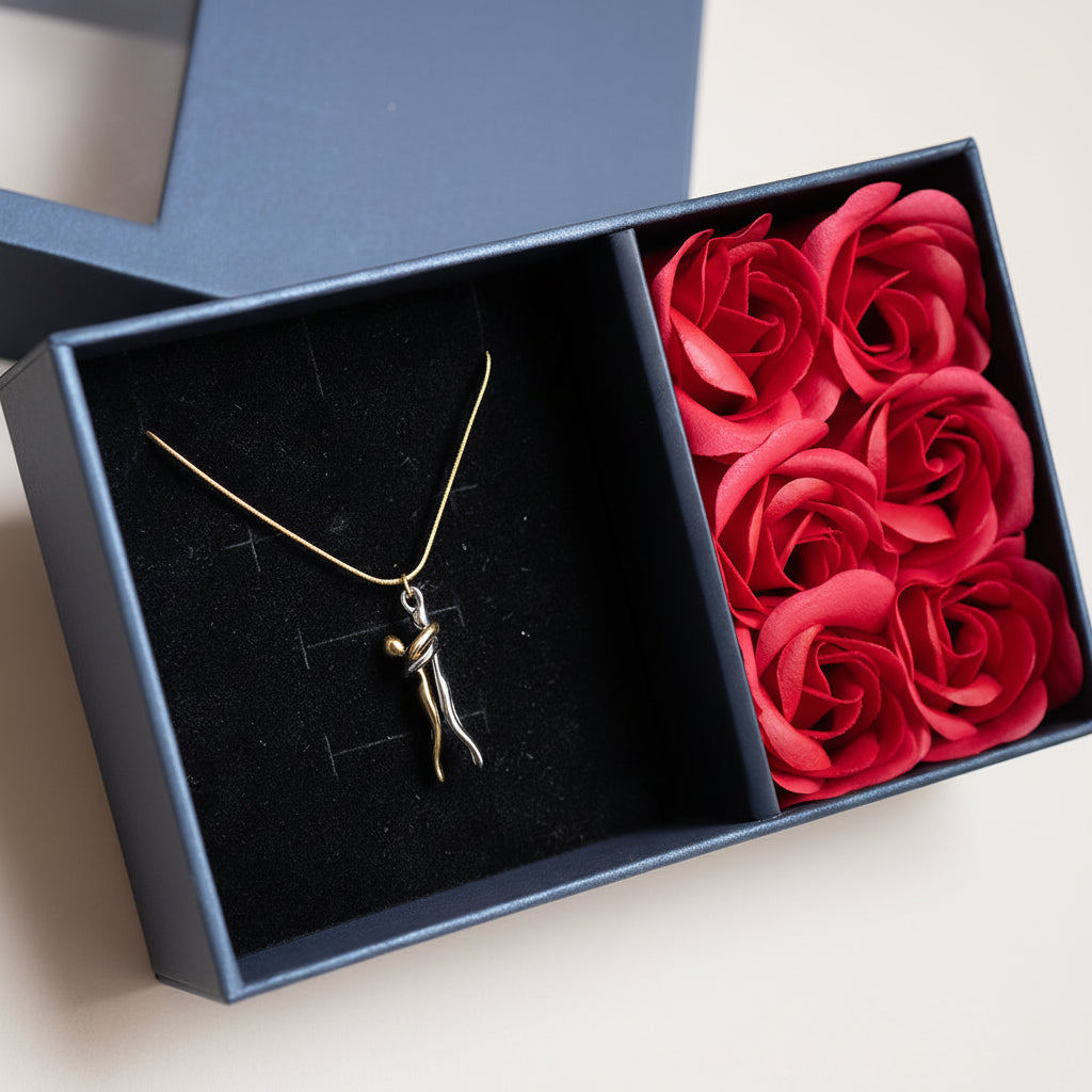 Eternal Bond Heart Pendant Necklace for Couples