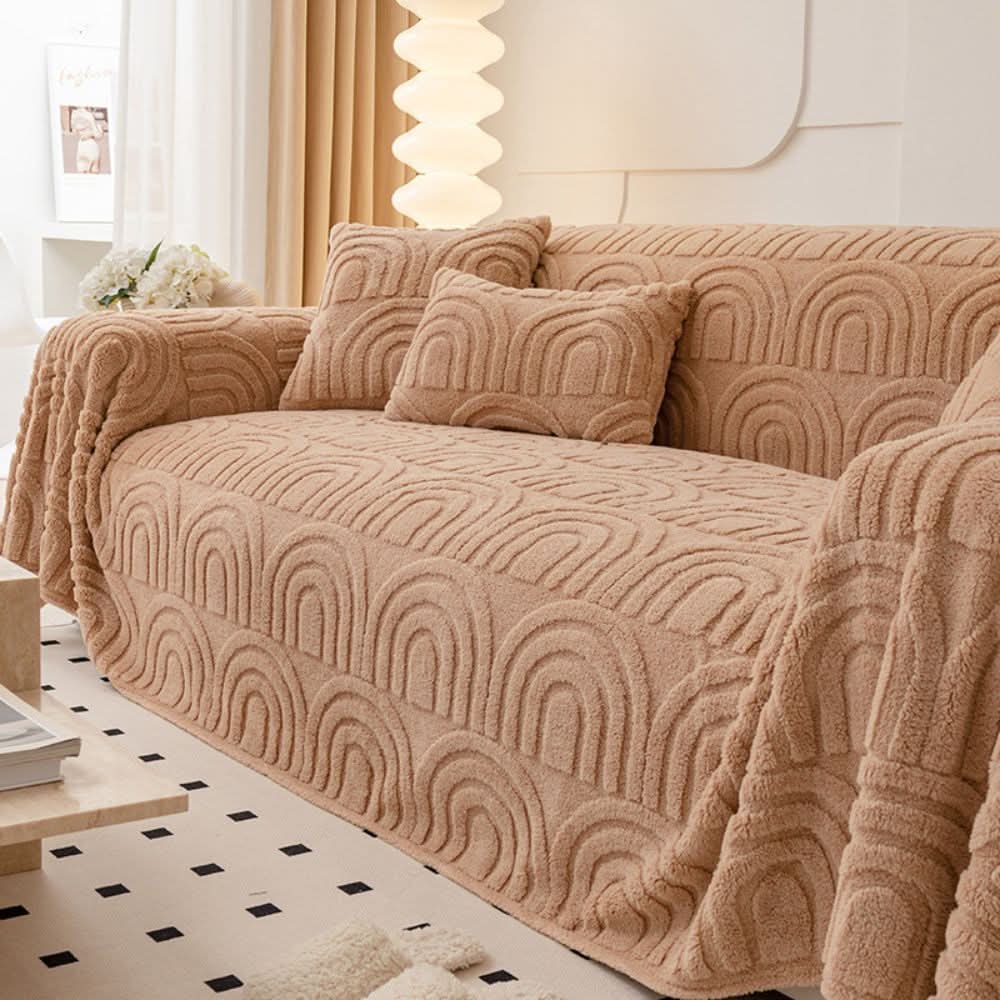 ComfortShield Plush Quilted Sofa Protector with Grip Base