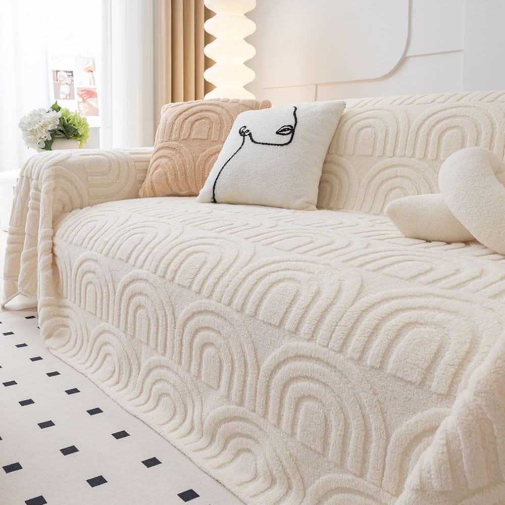 ComfortShield Plush Quilted Sofa Protector with Grip Base