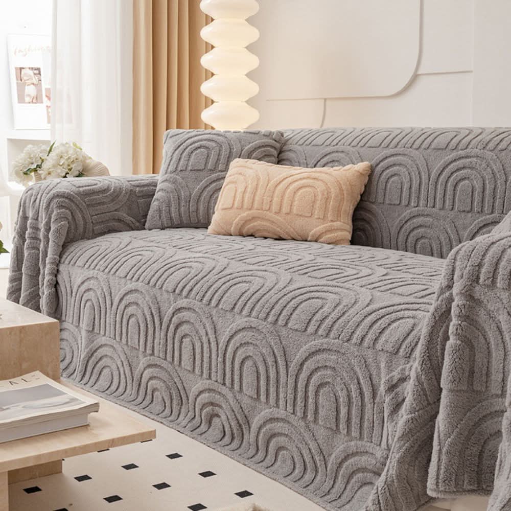 ComfortShield Plush Quilted Sofa Protector with Grip Base