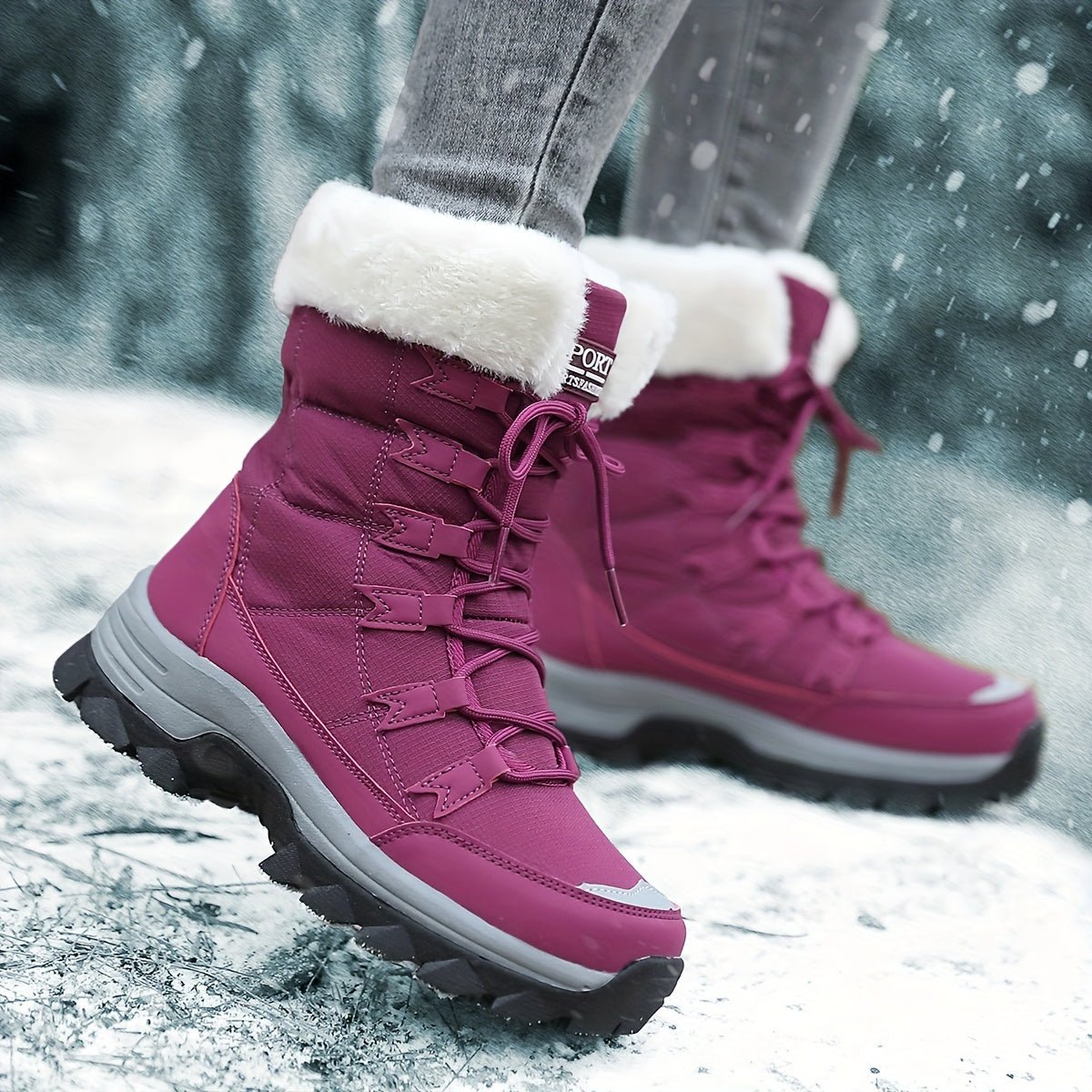 ChicWarm Women's Winter Ankle Boots with Plush Comfort and Grip
