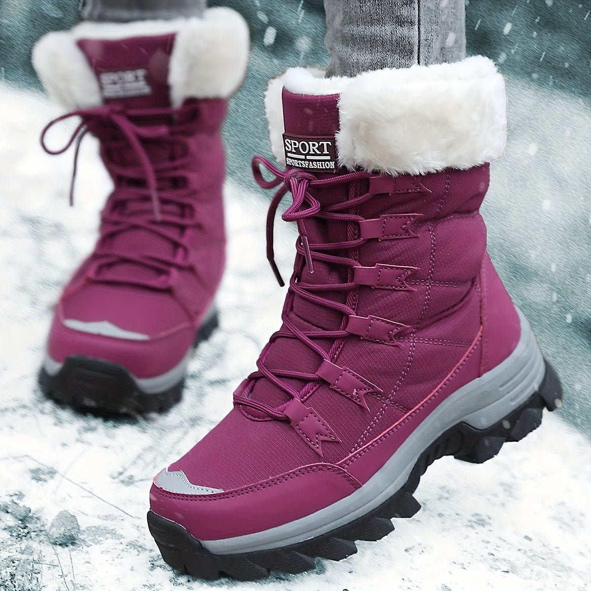 ChicWarm Women's Winter Ankle Boots with Plush Comfort and Grip