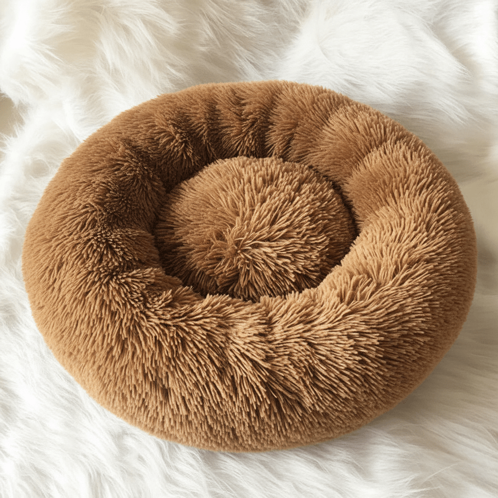 PlushPaw Serenity Faux Fur Dog Bed for Ultimate Comfort