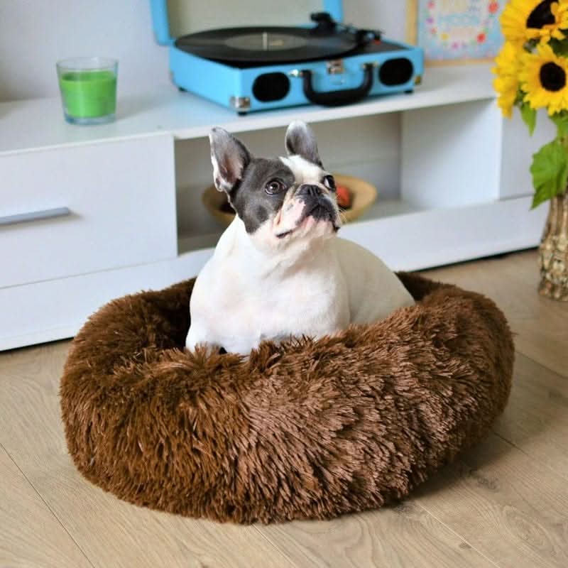 PlushPaw Serenity Faux Fur Dog Bed for Ultimate Comfort