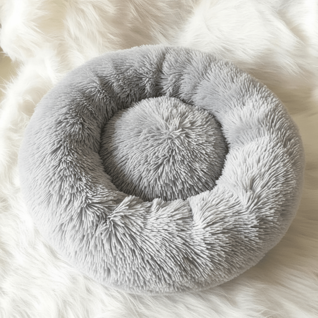 PlushPaw Serenity Faux Fur Dog Bed for Ultimate Comfort
