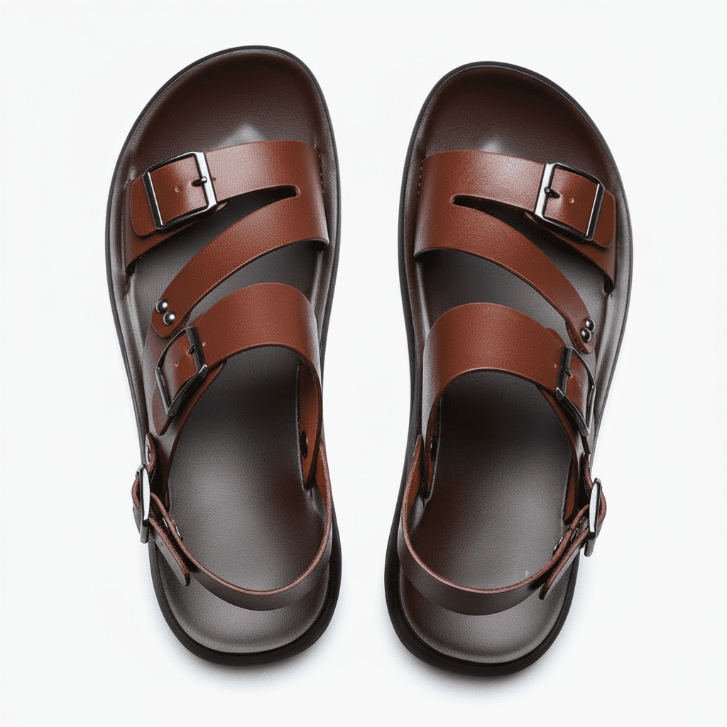 ComfortWave Adjustable Men's Sandals with Crossed Straps