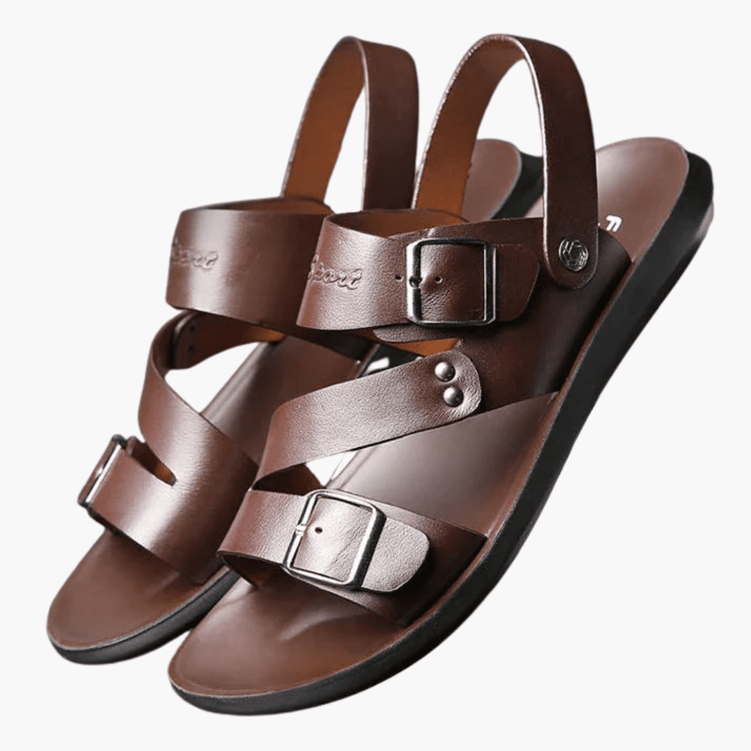 ComfortWave Adjustable Men's Sandals with Crossed Straps