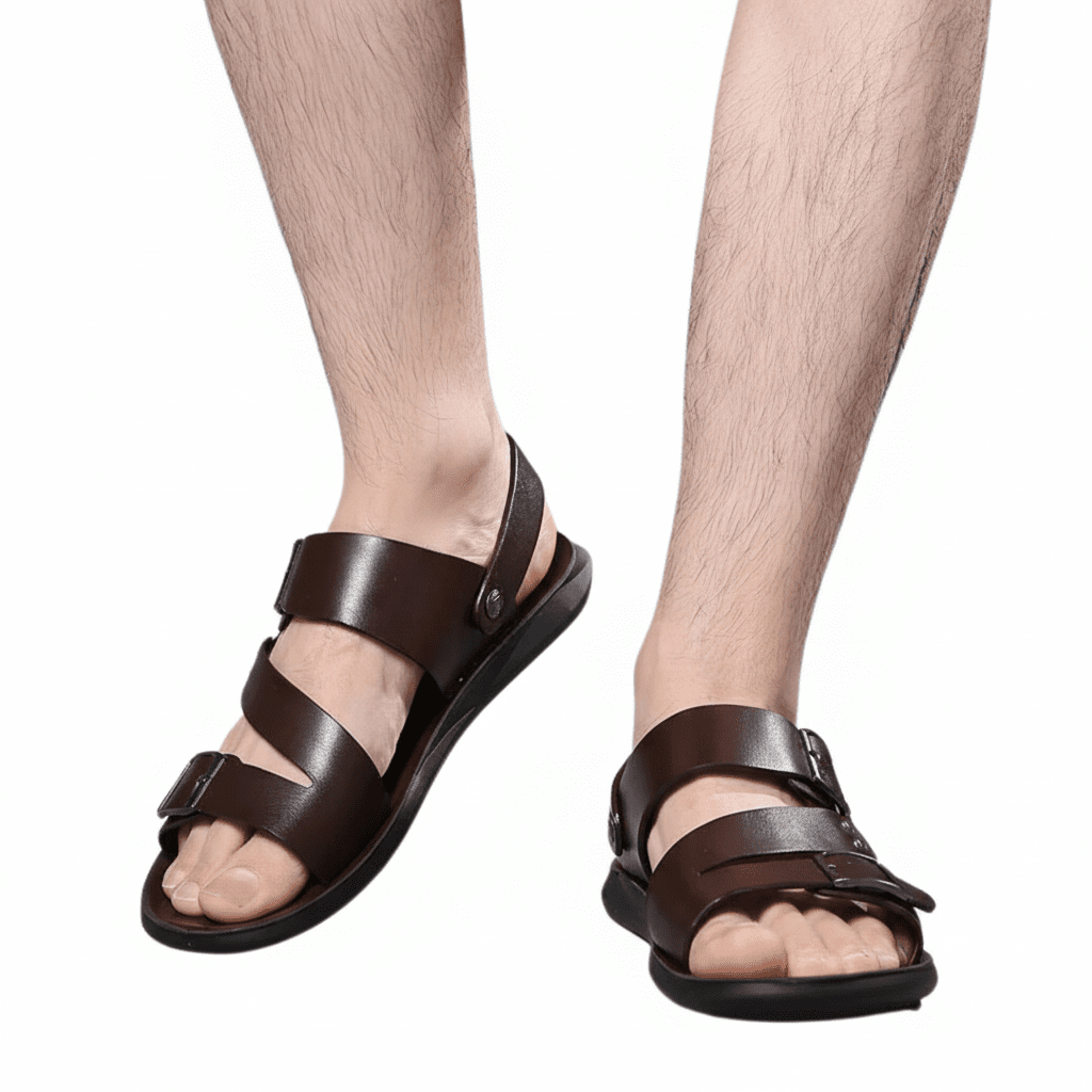 ComfortWave Adjustable Men's Sandals with Crossed Straps