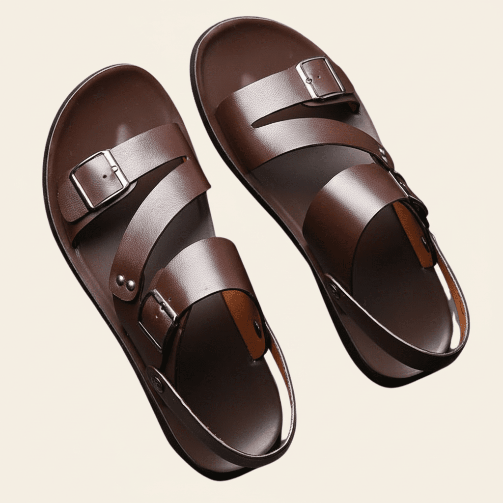 ComfortWave Adjustable Men's Sandals with Crossed Straps