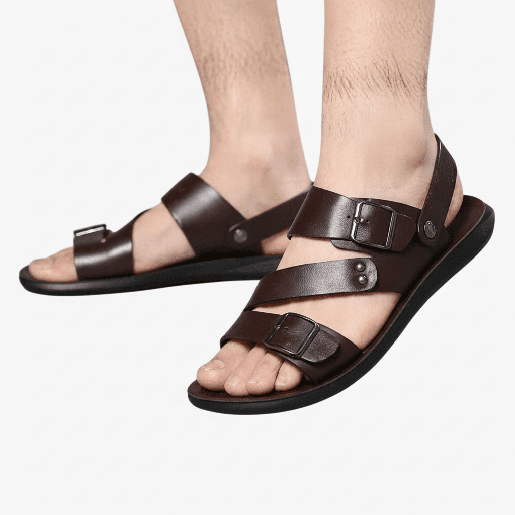 ComfortWave Adjustable Men's Sandals with Crossed Straps