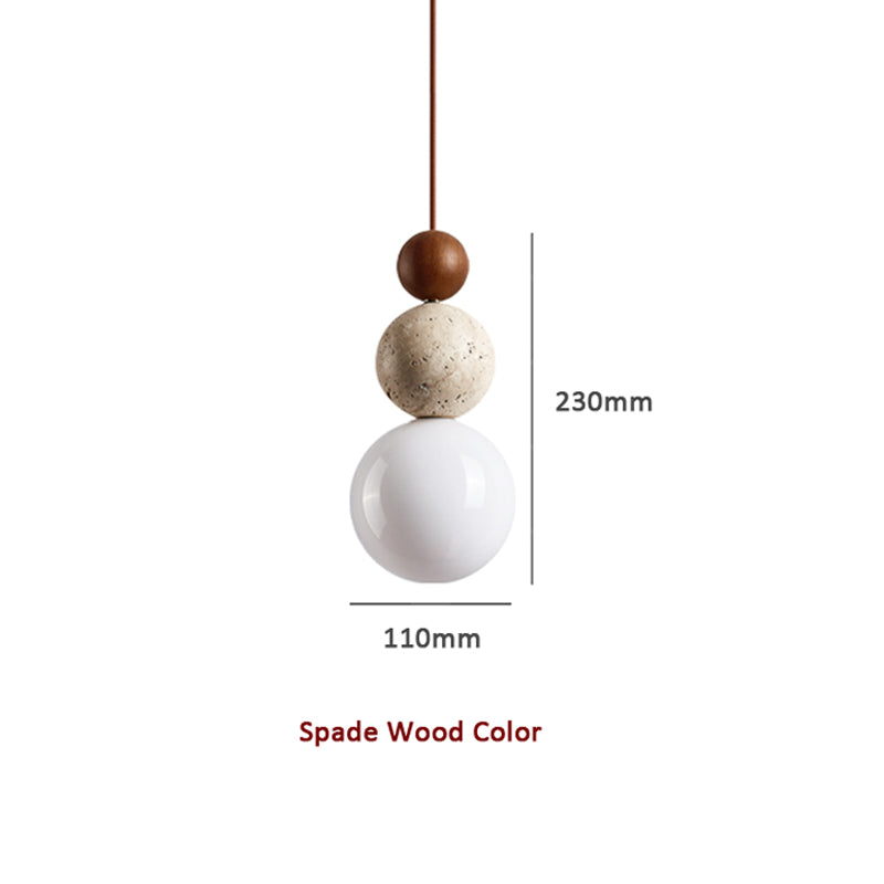 Modern Simple Style Travertine Pendant Light in Natural Taavita Stone
