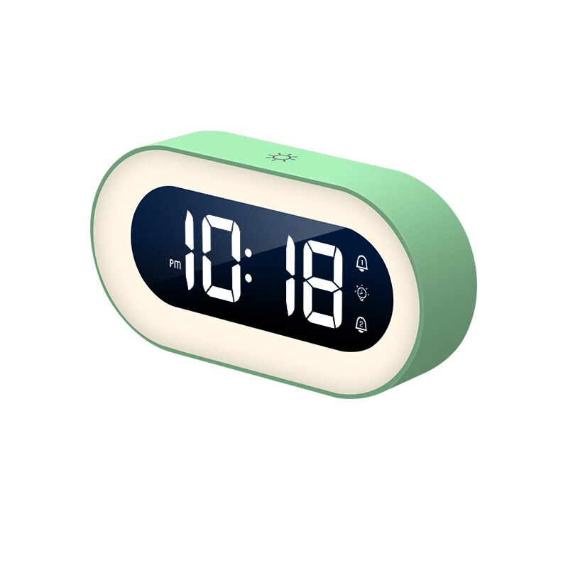 Digital Alarm Clock with Soothing Sounds & Night Light – Compact Design