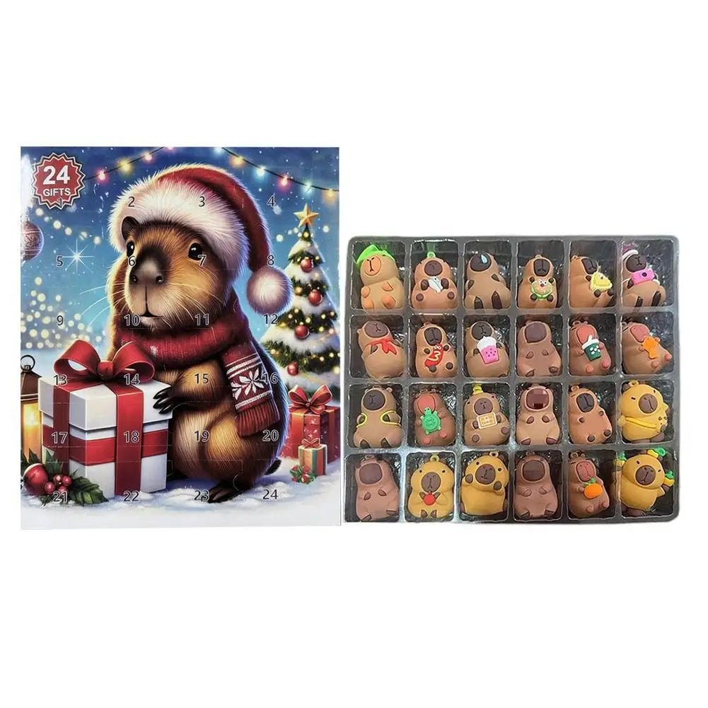 Cheerful Capybara Countdown Calendar for Kids' Holiday Joy