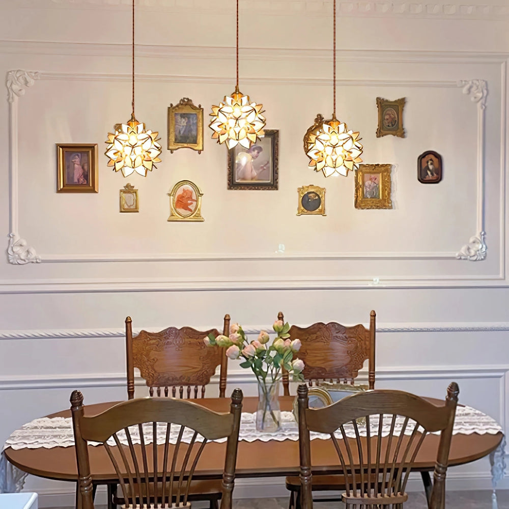 Luminous Seashell Pendant Light - Handcrafted Glow Fixture