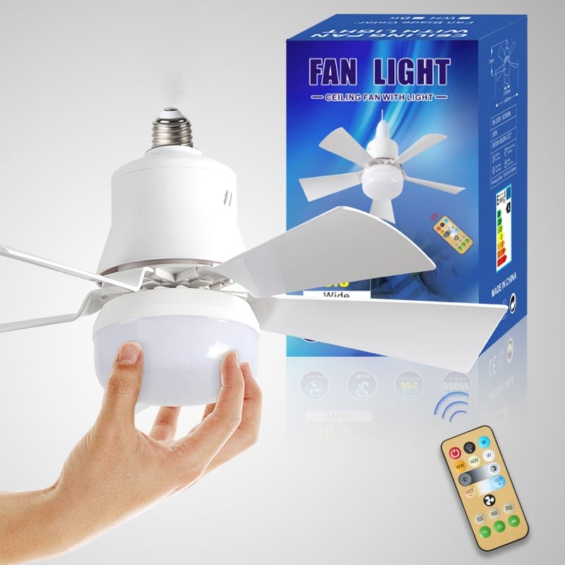 Remote-Controlled Lighted Ceiling Fan – Portable Fan and Light Combo