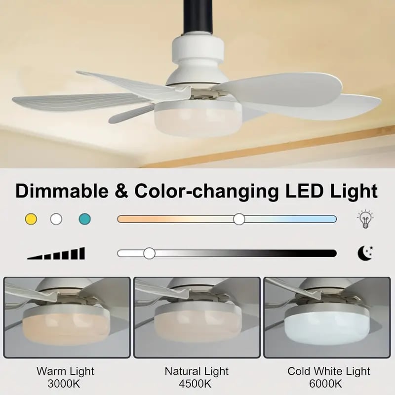 Remote-Controlled Lighted Ceiling Fan – Portable Fan and Light Combo