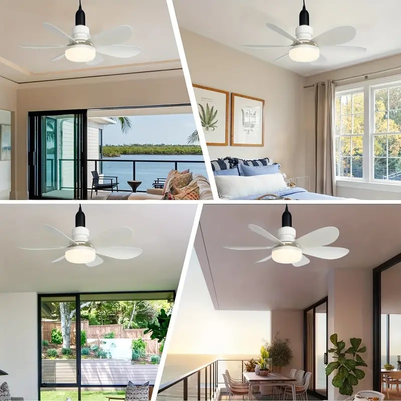 Remote-Controlled Lighted Ceiling Fan – Portable Fan and Light Combo