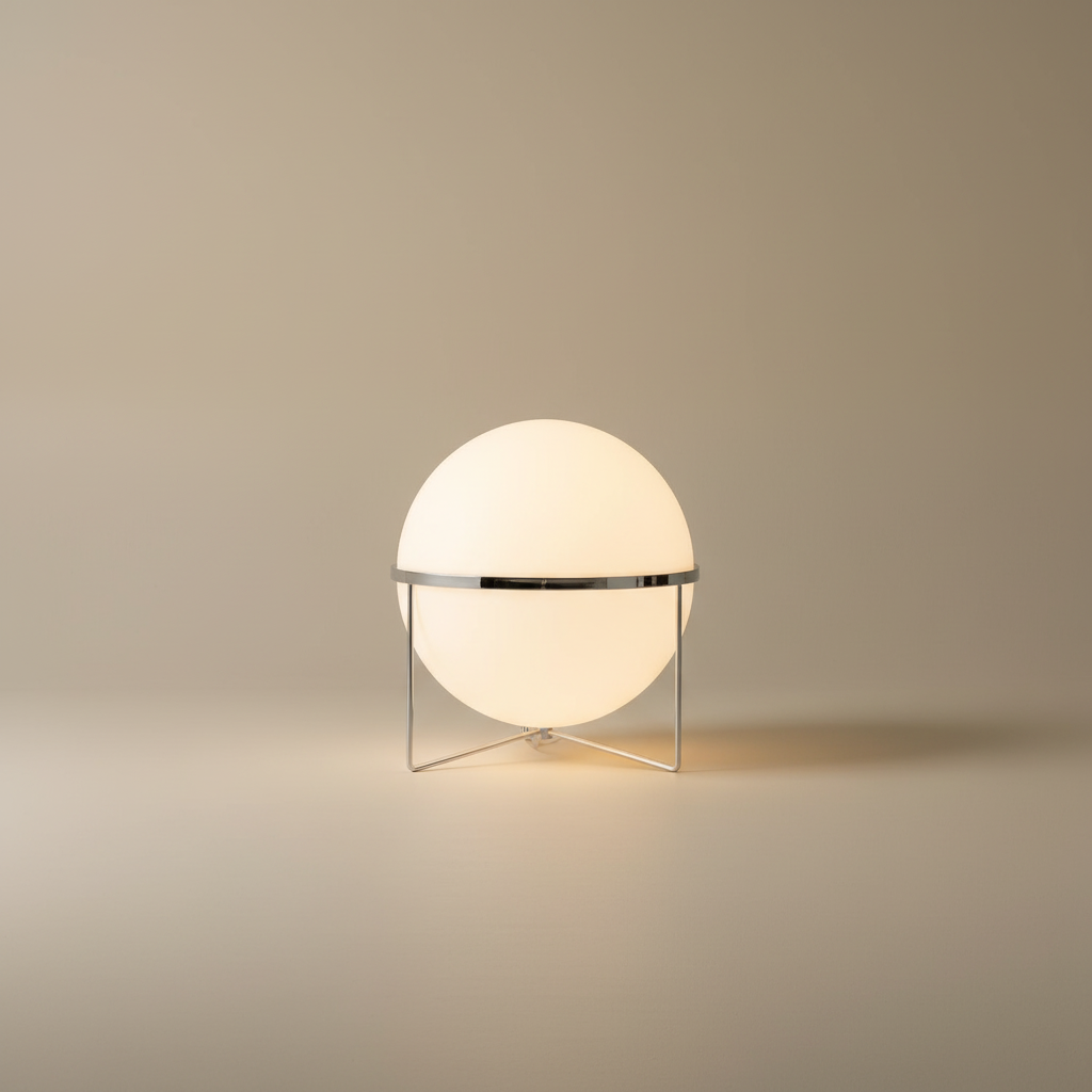 LunaGlow Contemporary Glass Pendant Light with Silver Accents