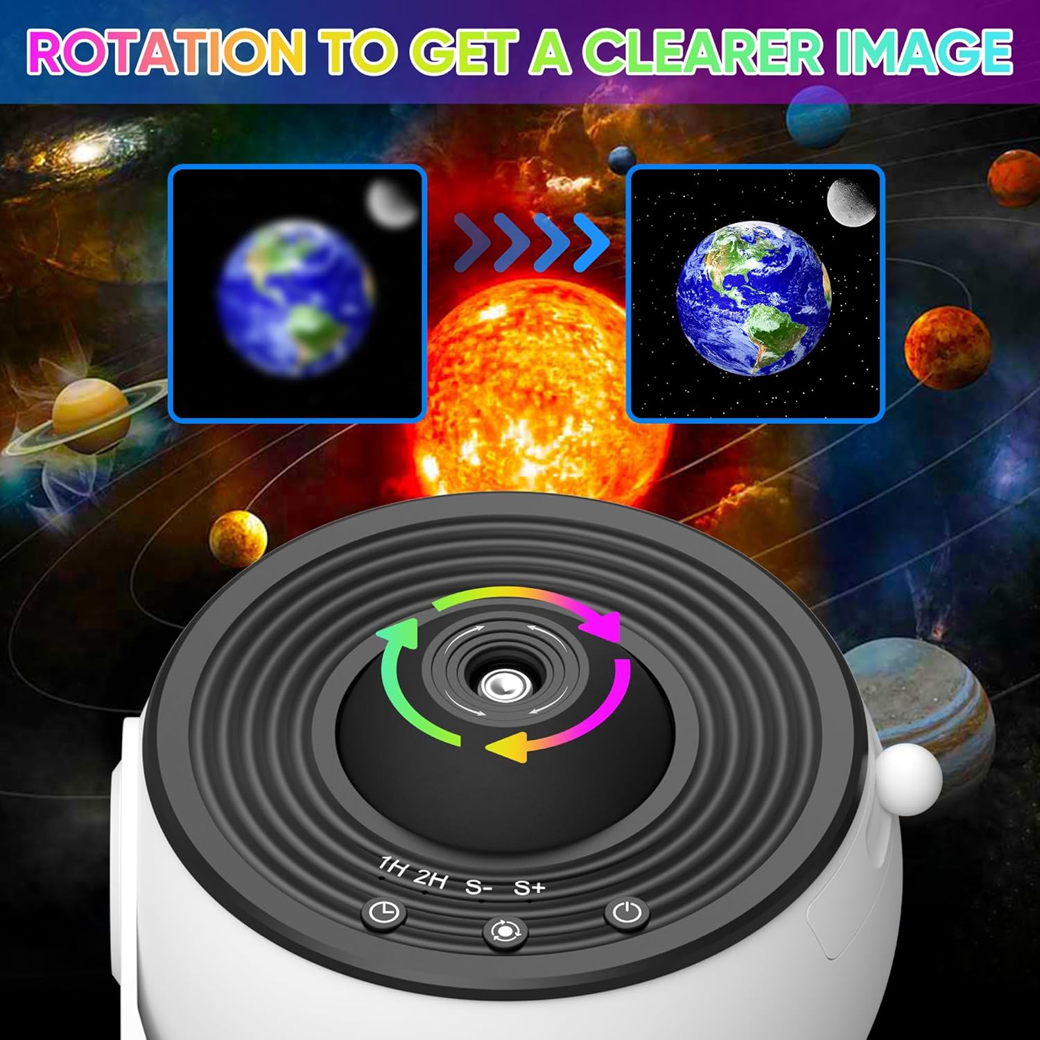 Galaxy Projector Night Light with 360° Rotation for Cosmic Ambiance