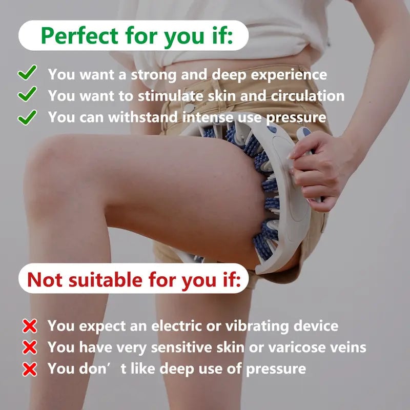 Deep-Tissue Massage Roller for Cellulite | 360° Adjustable Width Tool