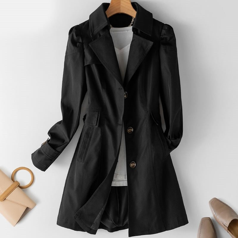 Women’s Trench Coat | Lightweight Polyester | Belted Waist & Buttoned Cuffs | Versatile Outerwear